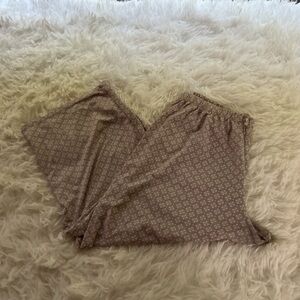 Marilyn Monroe Sleepwear Capri Pajama Pants Taupe white Floral Size M